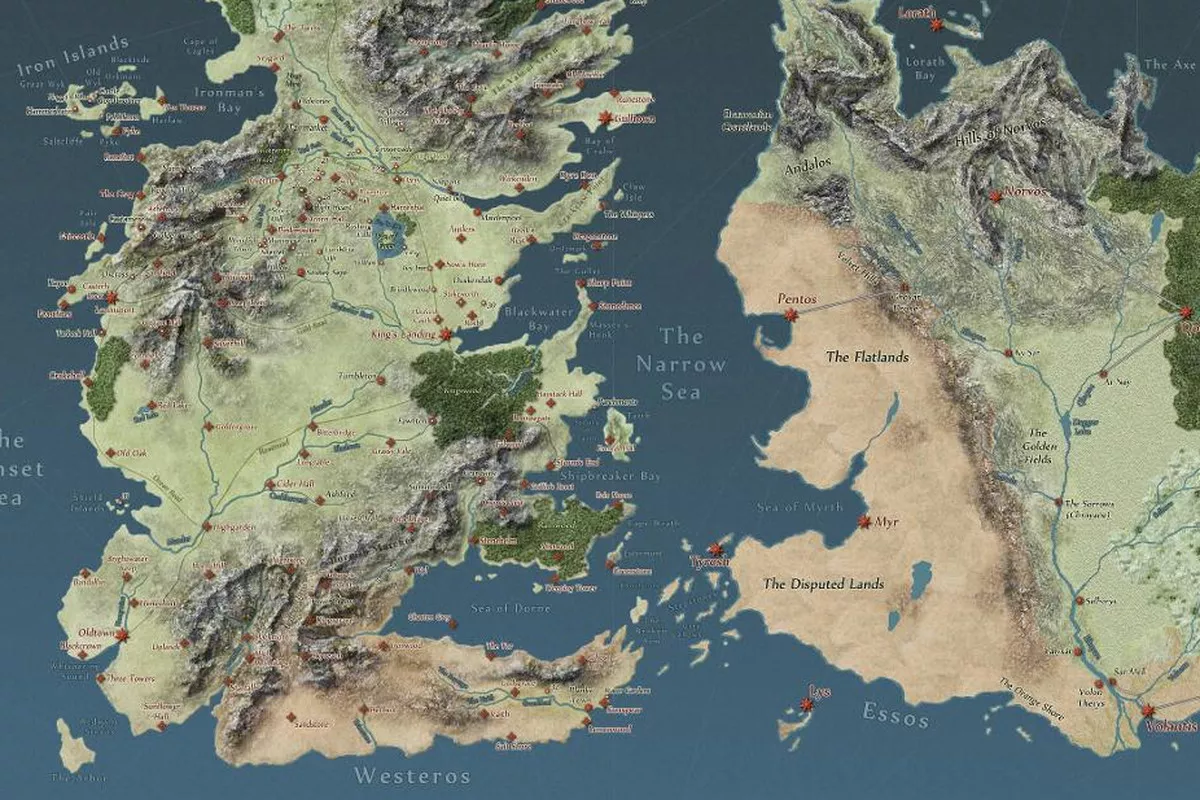 Mappa del Trono di Spade, dettagli in HD