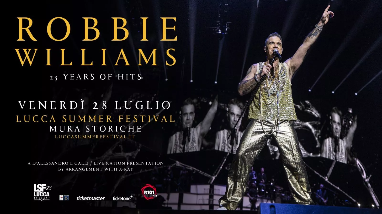 Robbie Williams a Lucca Summer Festival 2023: data, biglietti e come arrivare