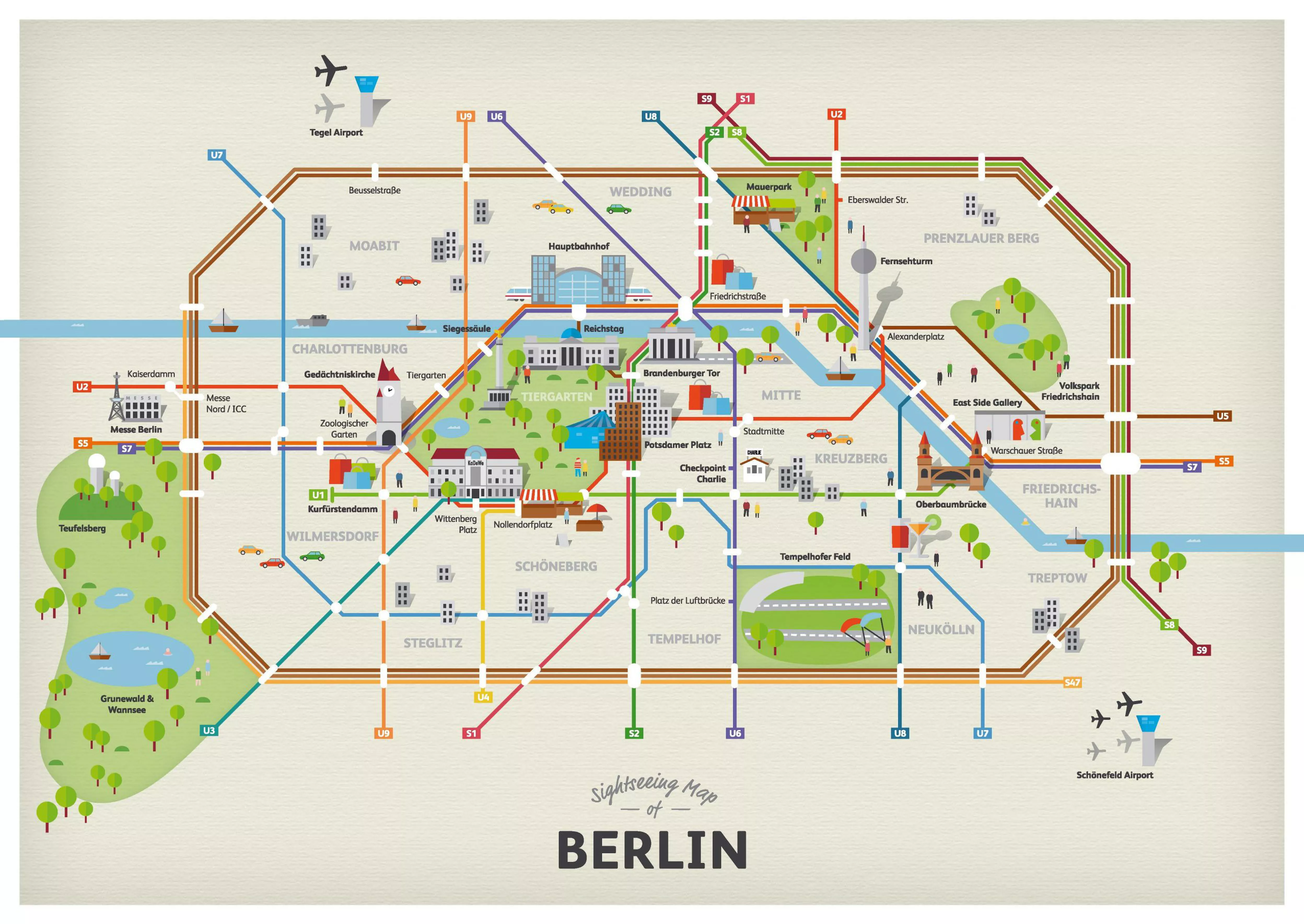 Muoversi a Berlino, la mappa della metro con le principali attrazioni